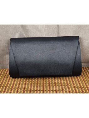 Black Satin Evening Clutch Purse With Magnetic Closure Elegant Minimalist Design